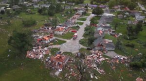 PHOTO Aerial View Of Tornado Damage In Streator Illinois